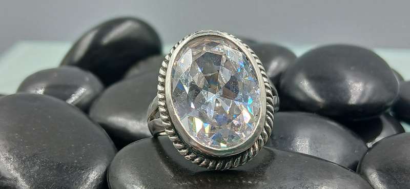 Beautiful Sterling Silver Ring With Big CZ