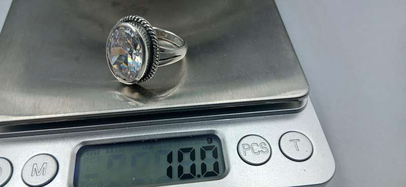 Beautiful Sterling Silver Ring With Big CZ