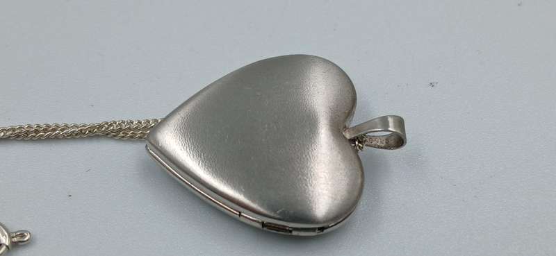 Sterling Silver Heart Locket Pendant Necklace