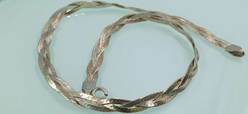 Three Tones Sterling Silver Necklace