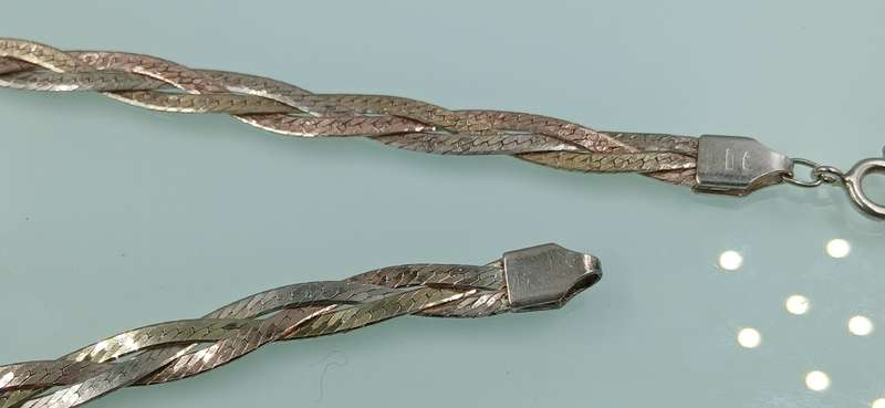 Three Tones Sterling Silver Necklace