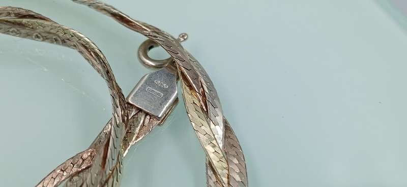 Three Tones Sterling Silver Necklace