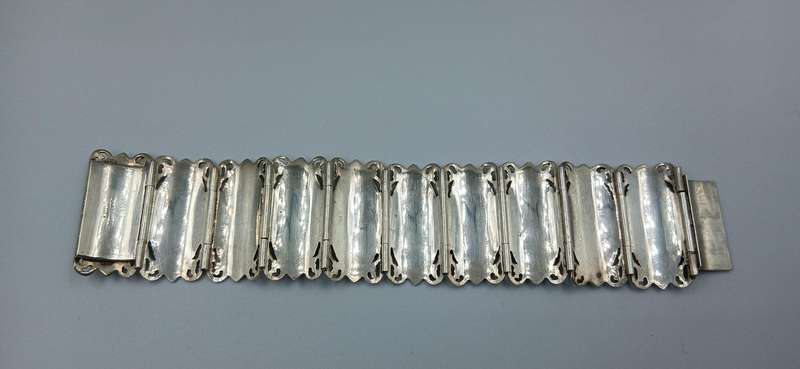 Siam Sterling Silver Blue Enamel Panel Bracelet
