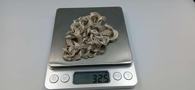Sterling Silver Triple Circle Link Chain Necklace