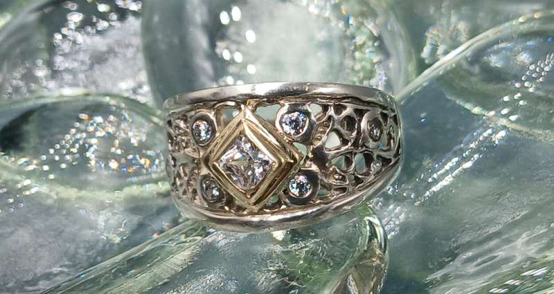 Sterling Silver Ring/Gilded/