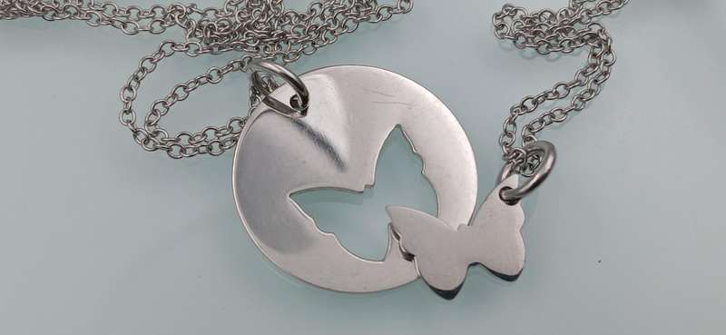 Mother Daughter Sterling Silver Set Necklaces