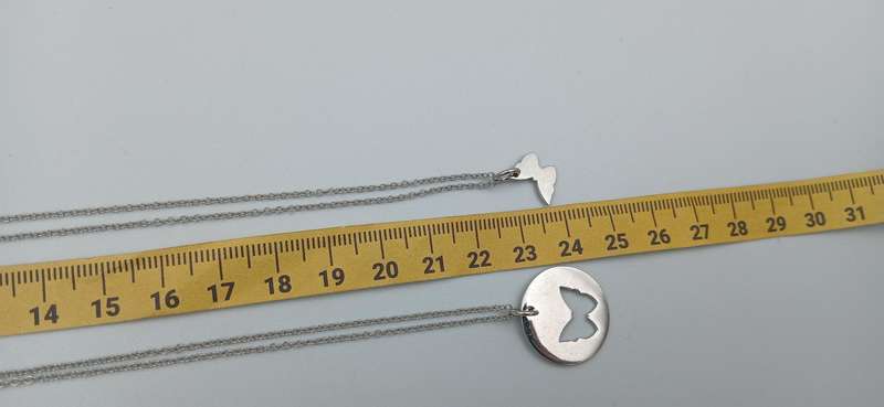 Mother Daughter Sterling Silver Set Necklaces