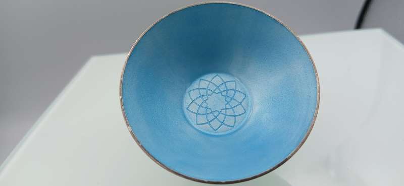 Vintage ELA Denmark 925 Enamel Open Salt Dish