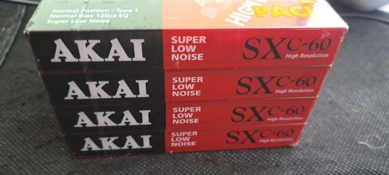 4 pack AKAI SX C-60 Cassette Tape 60min ***VINTAGE*** sealed
