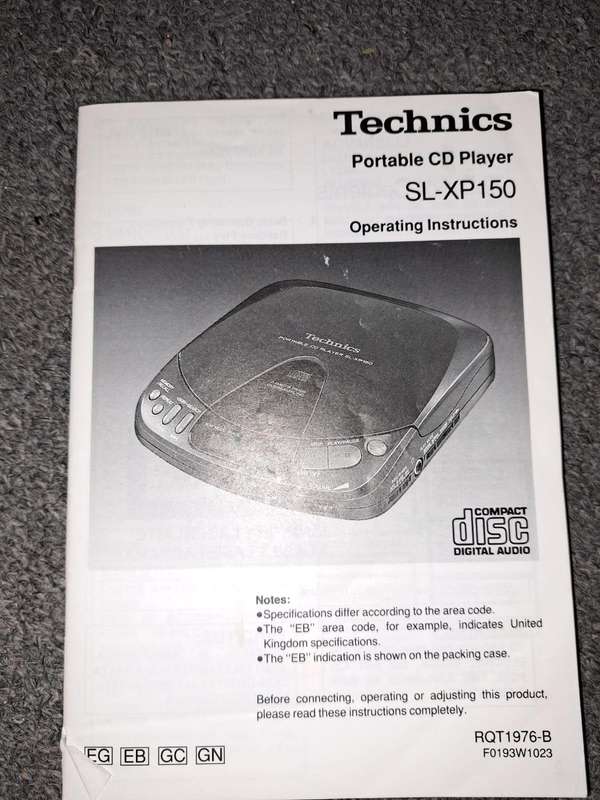 Technics SL-XP150 CD Walkman *RARE*