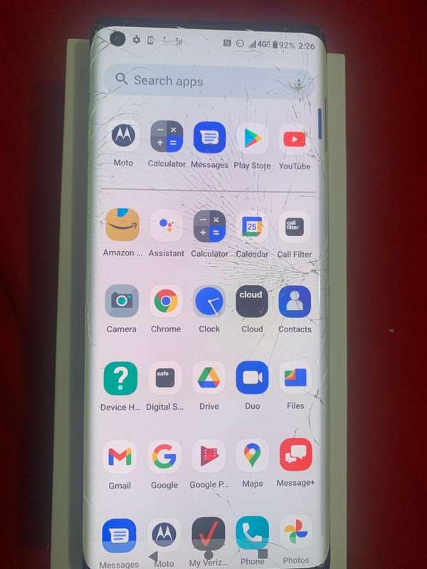 CRACKED Motorola Edge+ (2020) 256GB Smokey Sangria