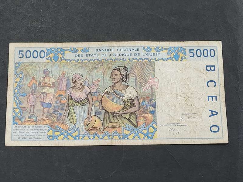 West African States 5000 Francs - as per photograph