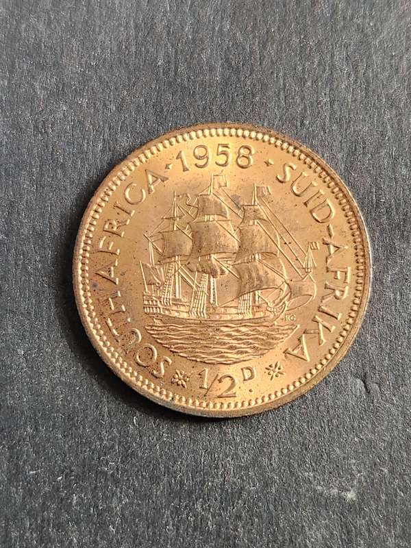 Union 1/2 Penny 1958 EF+/UNC - as per photograph