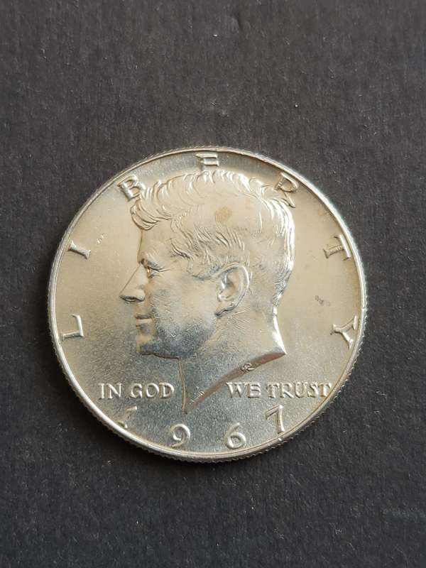 USA Kennedy 1/2 Dollar 1967 Silver UNC - as per photograph