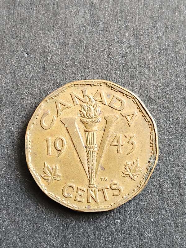 Canada 5 (V) Cents 1943 - as per photograph