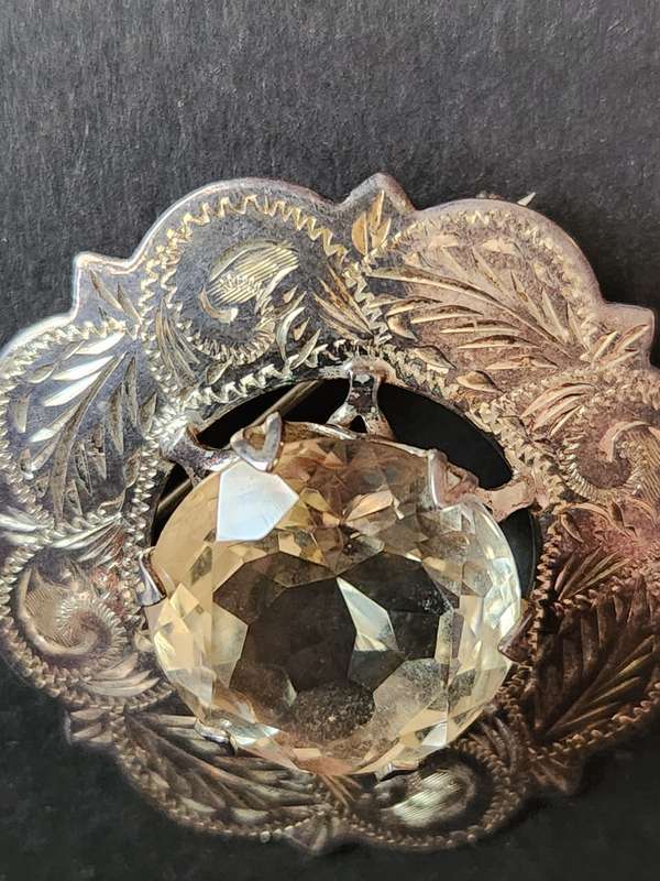 Vintage Hallmark Silver Scottish Thistle Shawl Brooch- WBS (Wad Brothers) - as per photograph