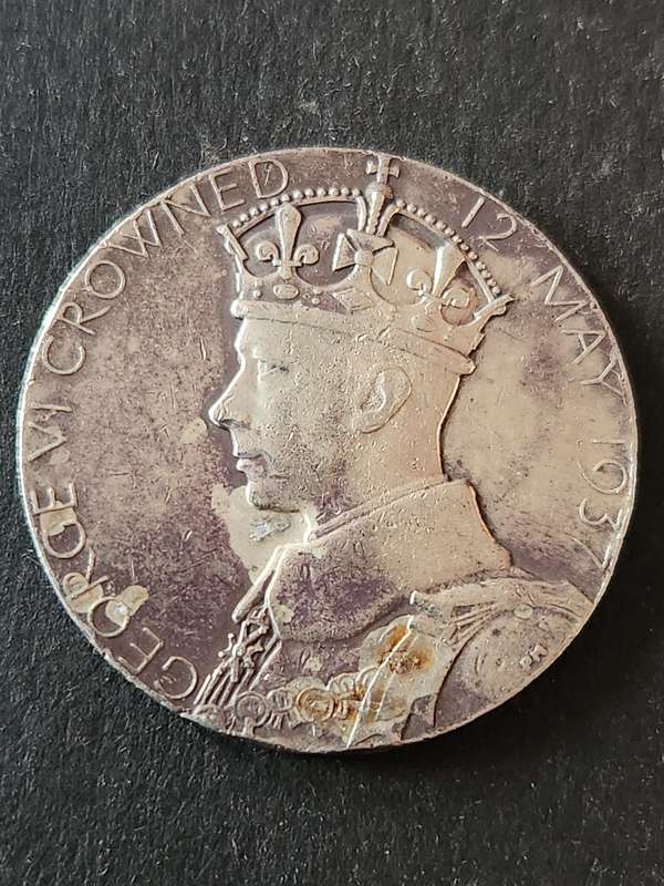 1937 King George VI Coronation Medal Silver 15.3g - as per photograph