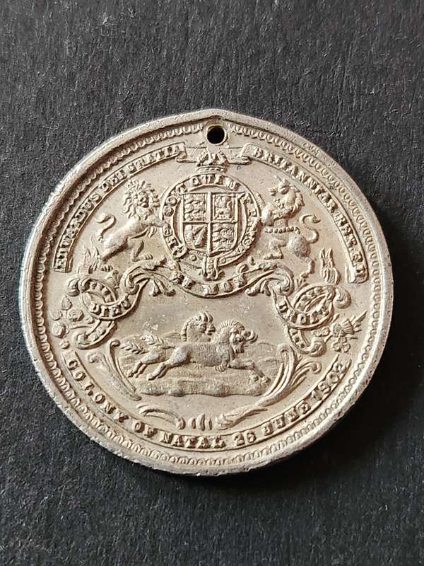 Natal 1902 Coronation of King Edward VIII Medal - missing ring/ribbon - as per photograph