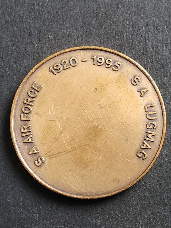SA Airforce 75th Anniversary Bronze Medallion 50mm x 50mm - as per photograph