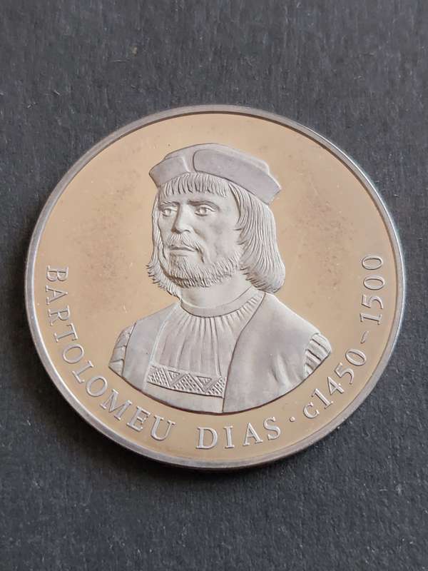 SA Historical Mint Sterling Silver Medallion Bartolomeu Dias 1450-1500 (19.6g) - as per photograph