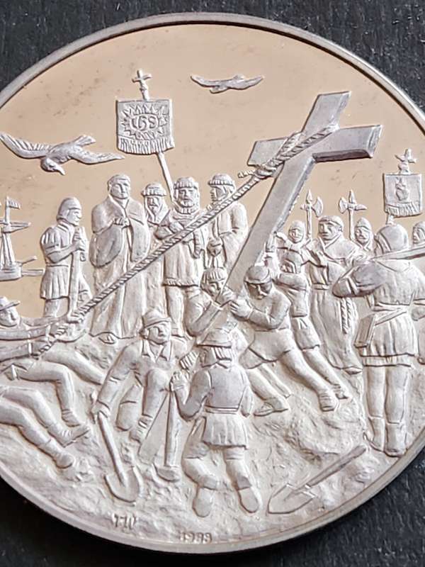 SA Historical Mint Sterling Silver Medallion Bartolomeu Dias 1450-1500 (19.6g) - as per photograph