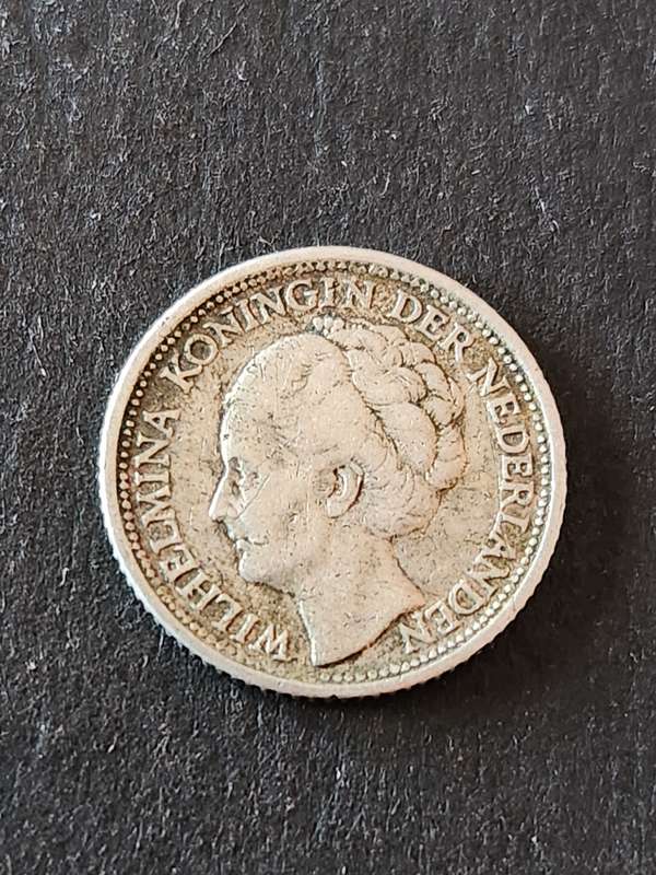 Nederlands 1/10 Gulden 1944 Silver - as per photograph