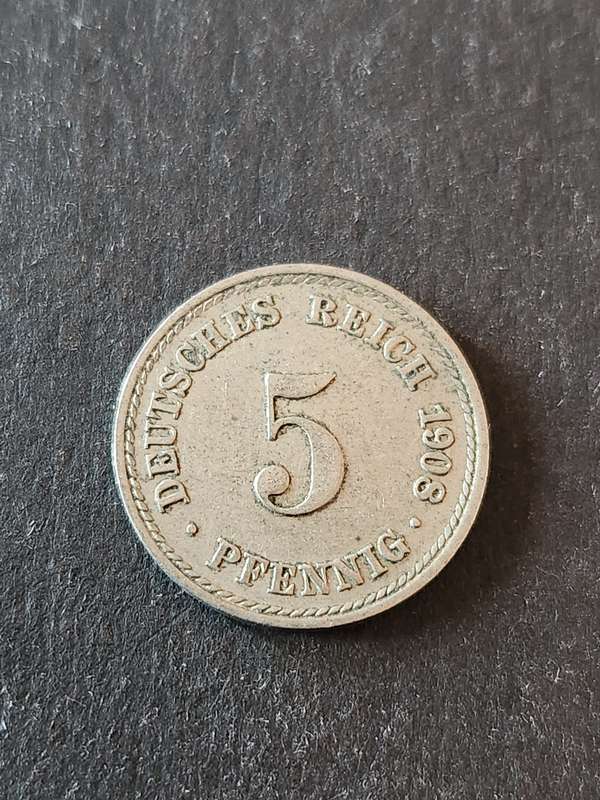 Deutsches Reich 5 Pfennig 1908 - as per photograph