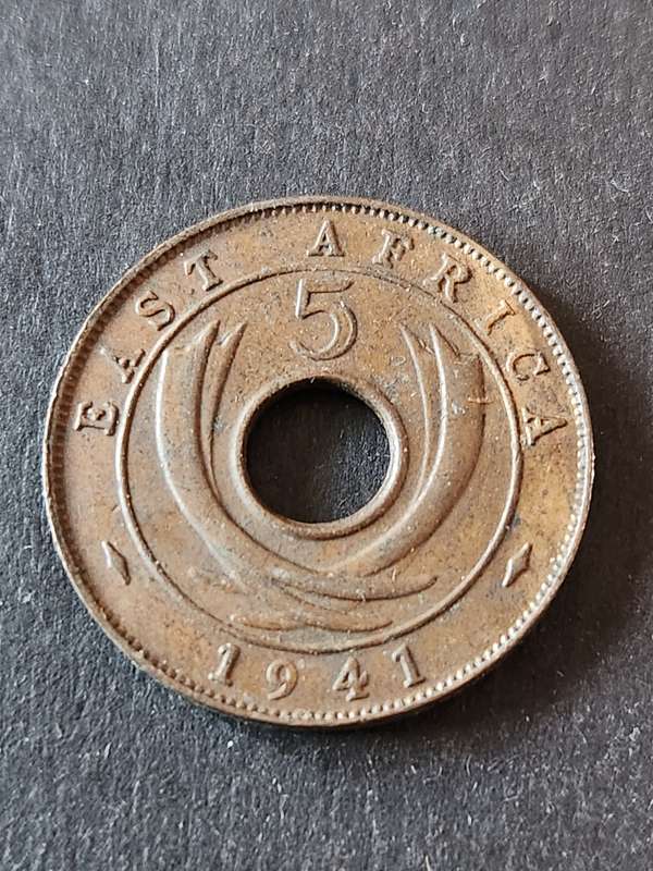 East Africa 5 Cents 1941 - as per photograph