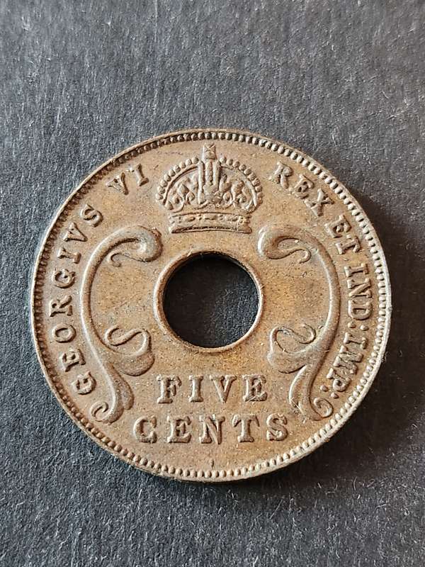 East Africa 5 Cents 1941 - as per photograph