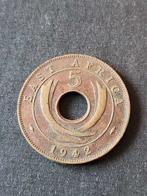 East Africa 5 Cents 1942 - as per photograph