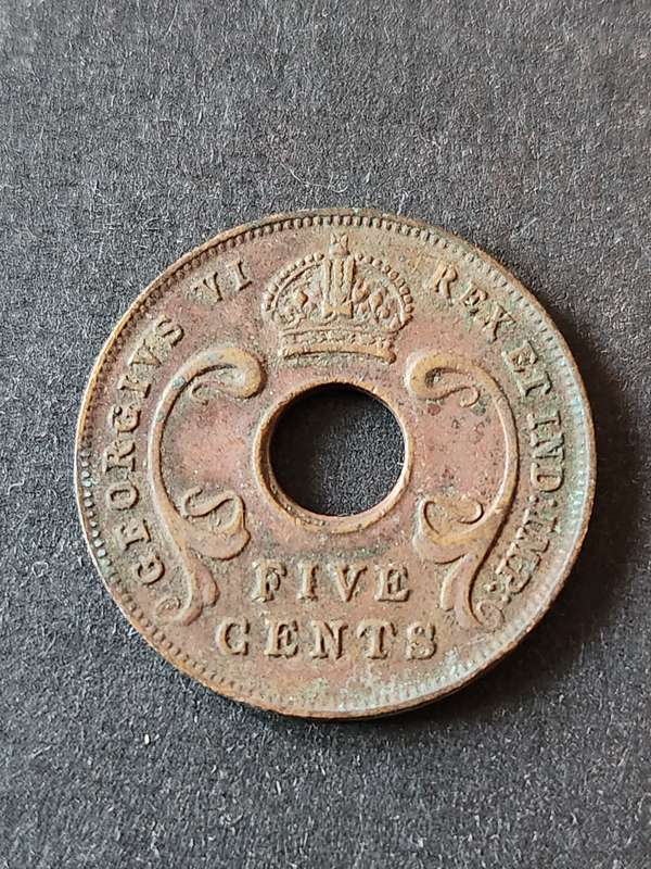 East Africa 5 Cents 1942 - as per photograph