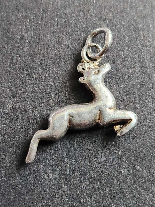 Vintage Silver Spingbok Charm 3.5g - as per photograph