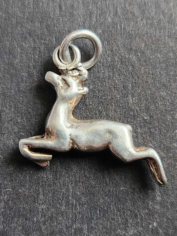 Vintage Silver Spingbok Charm 3.5g - as per photograph