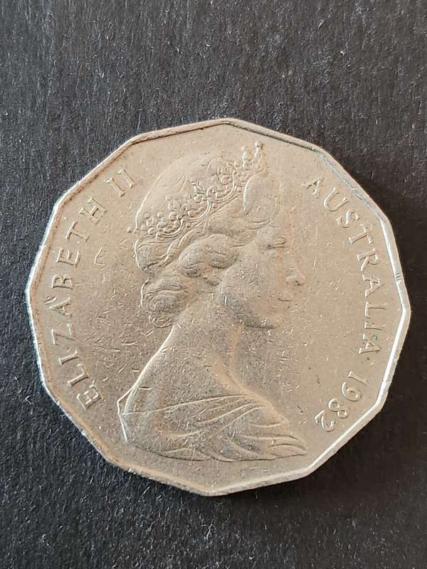 Australia 50 Cents XII Commonwealth Games Brisbane 1982 - as per photograph