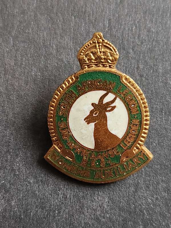 SA Legion Woman's Auxiliary Pin Badge - as per photograph