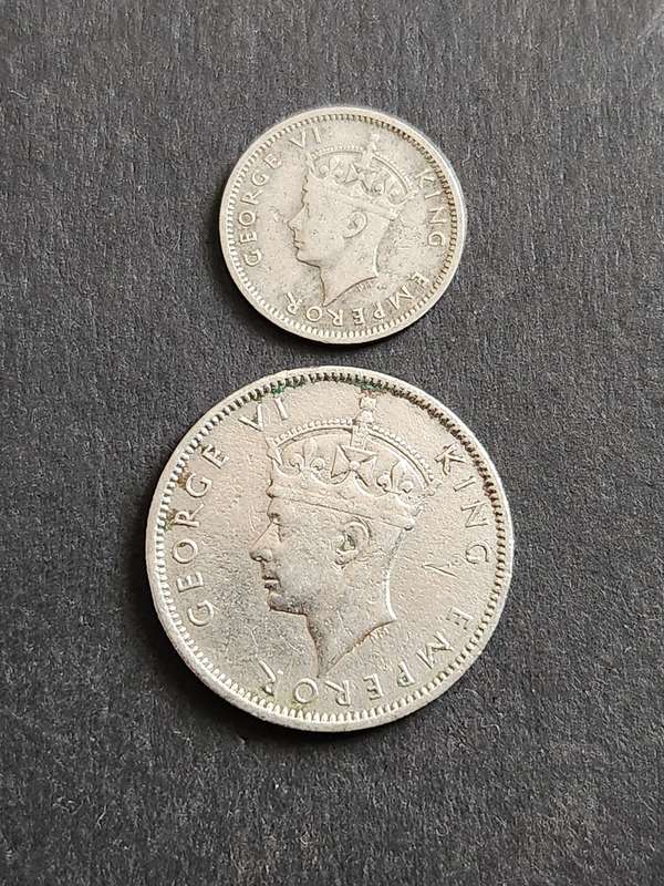 Southern Rhodesia Threepence and One Shilling 1947 - as per photograph