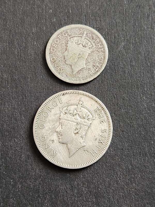 Southern Rhodesia Threepence and One Shilling 1949 - as per photograph