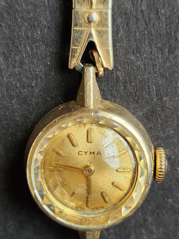 Vintage Ladies Cyma Mechanical Wrist Watch 20 Microns (not working) - as per photograph