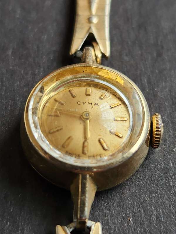 Vintage Ladies Cyma Mechanical Wrist Watch 20 Microns (not working) - as per photograph