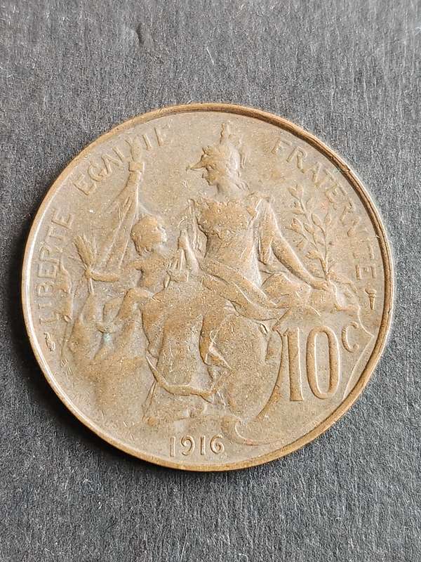 France 10 Centimes 1916 - as per photograph