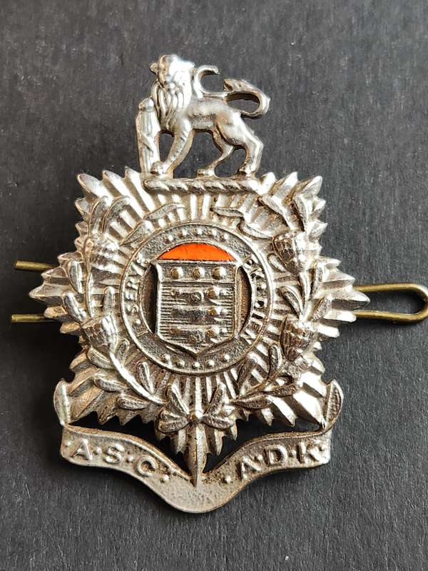 The SA Army Service Corps ASC/ADK White Metal Collar Badge - as per photograph