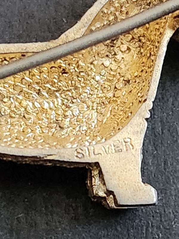 Vintage Sterling Silver Gilded Scotty Dog Brooch 7.4g - as per photograph