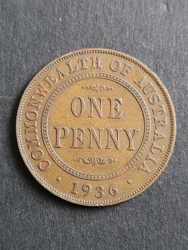 Commonwealth of Australia One Penny 1936 - as per photograph
