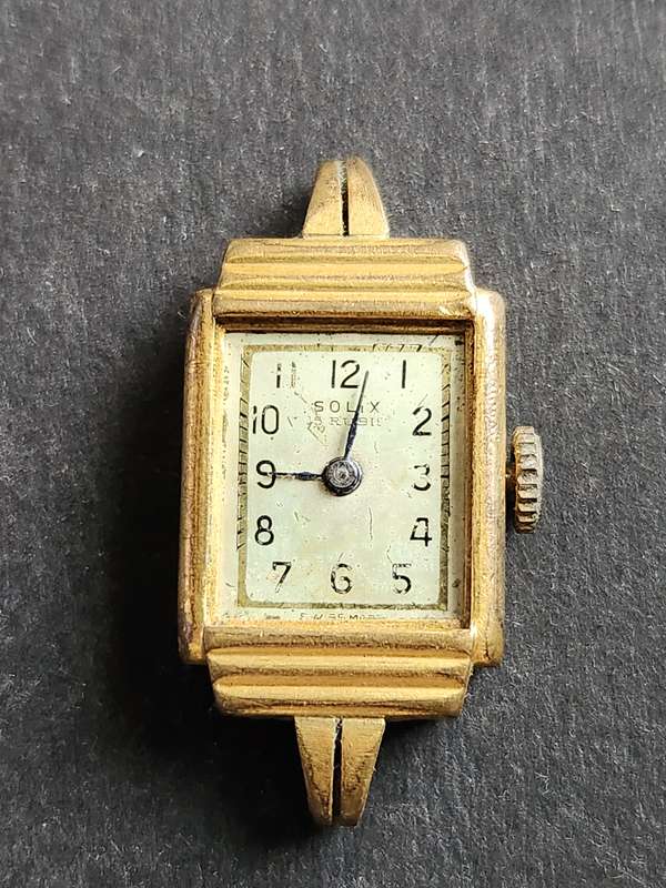 Vintage Ladies Solix Mechanical Wrist Watch Rolled Gold (not working) - as per photograph