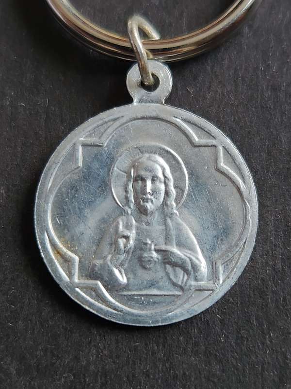 Vintage Sacred Heart of Jesus Keyring - as per photograph