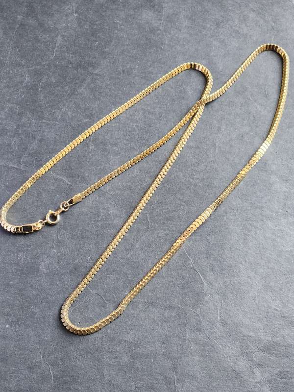Vintage Gold Plated Barrel Chain 77cm - as per photograph