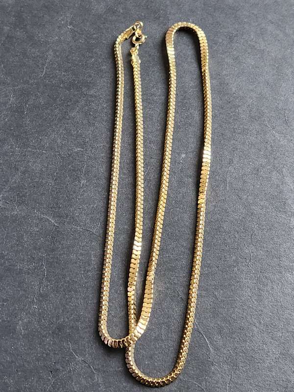Vintage Gold Plated Barrel Chain 77cm - as per photograph