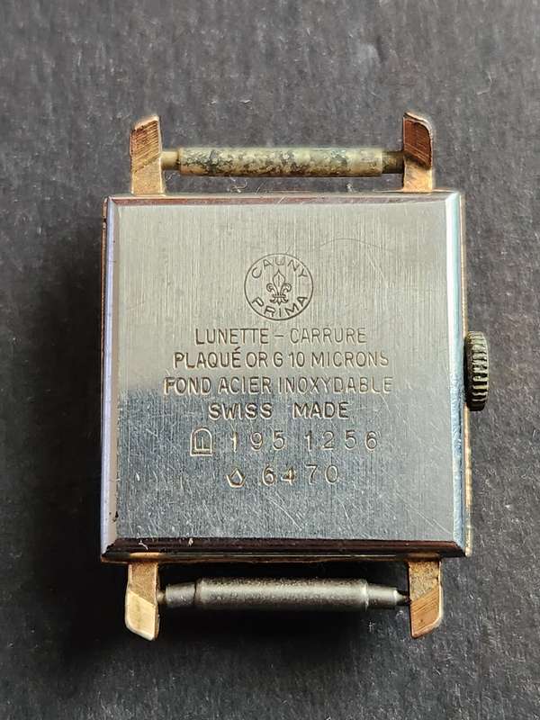 Vintage Cauny Prima Date 17 Jewels (17 Jewels) Mechanical Wrist Watch 10 Microns (not working)