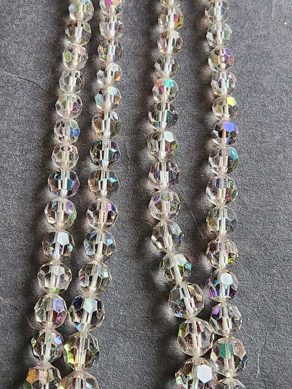 Vintage 2 Strand Crystal Beaded Necklace 73g - as per photograph