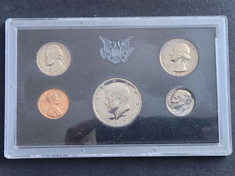 USA Proof Kennedy 1/2 Dollar Set 1971S - as per photograph